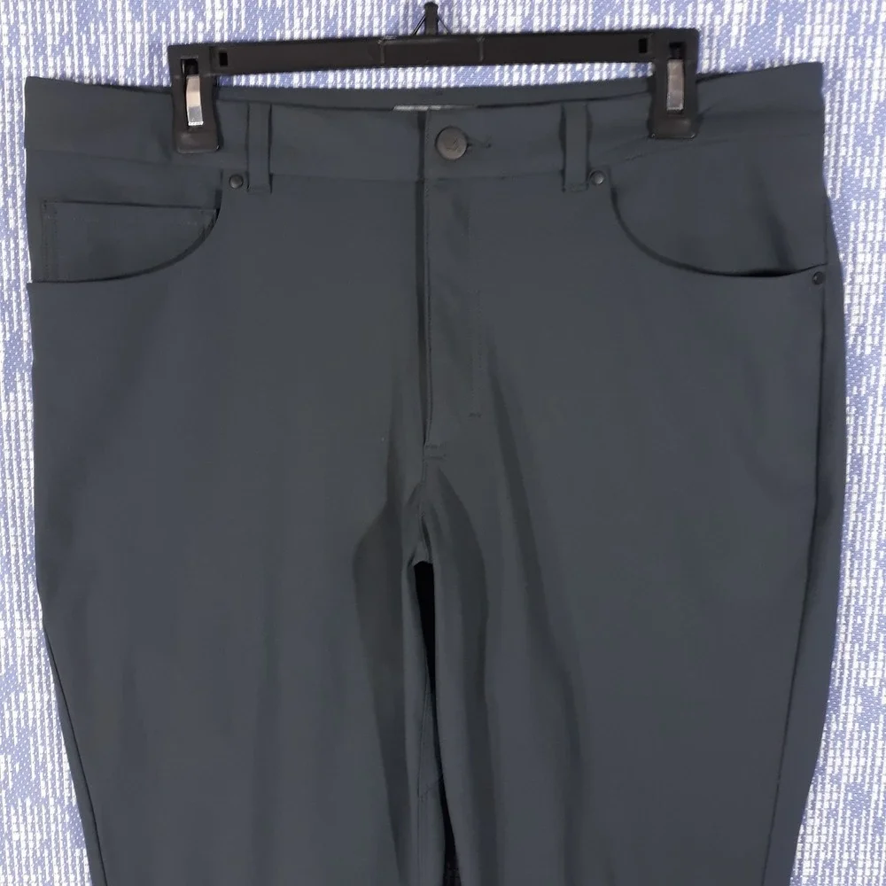 VRST Chino Pants Mens 36 x 30 Slim Fit Flat Front Performance Gray Blue